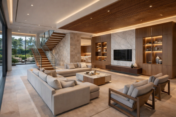 Design de interiores residencial de alto padrão com integração à arquitetura e detalhamento exclusivo por Juliana Saraiva